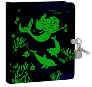 Mermaid Glow in the Dark Lock and Key Diary - Mollybee Kids