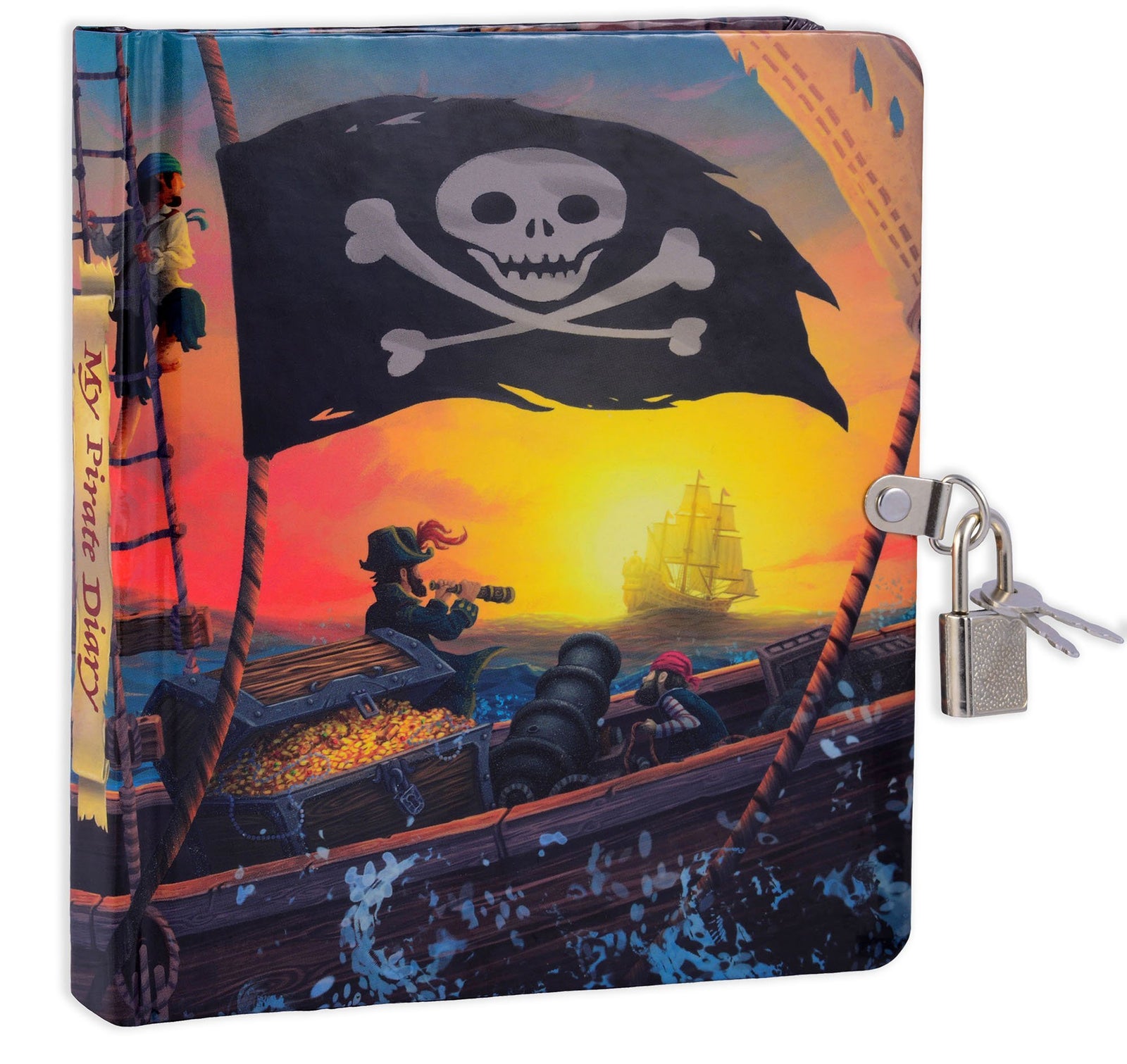Pirate Ship Glow in the Dark Lock and Key Diary - Mollybee Kids