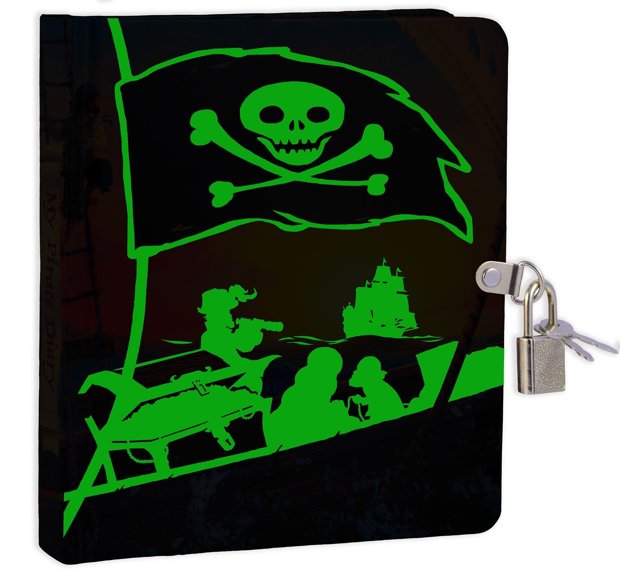 Pirate Ship Glow in the Dark Lock and Key Diary