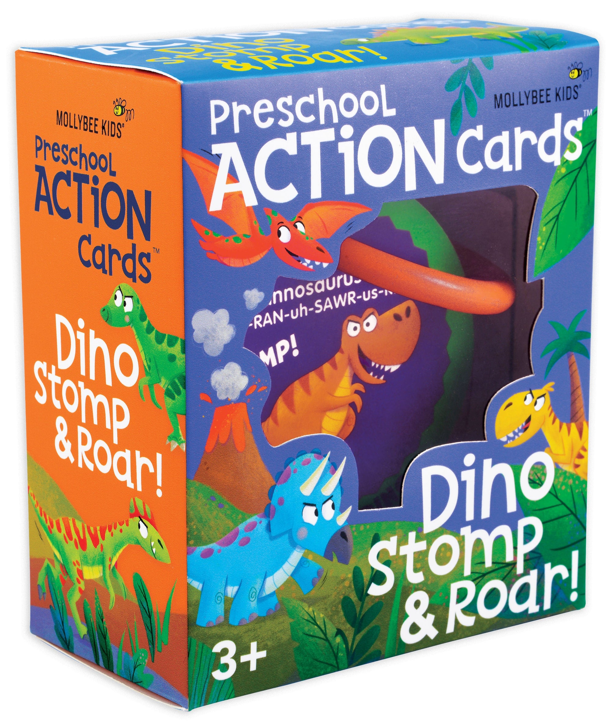Preschool Action Cards Dino Stomp and Roar - Mollybee Kids