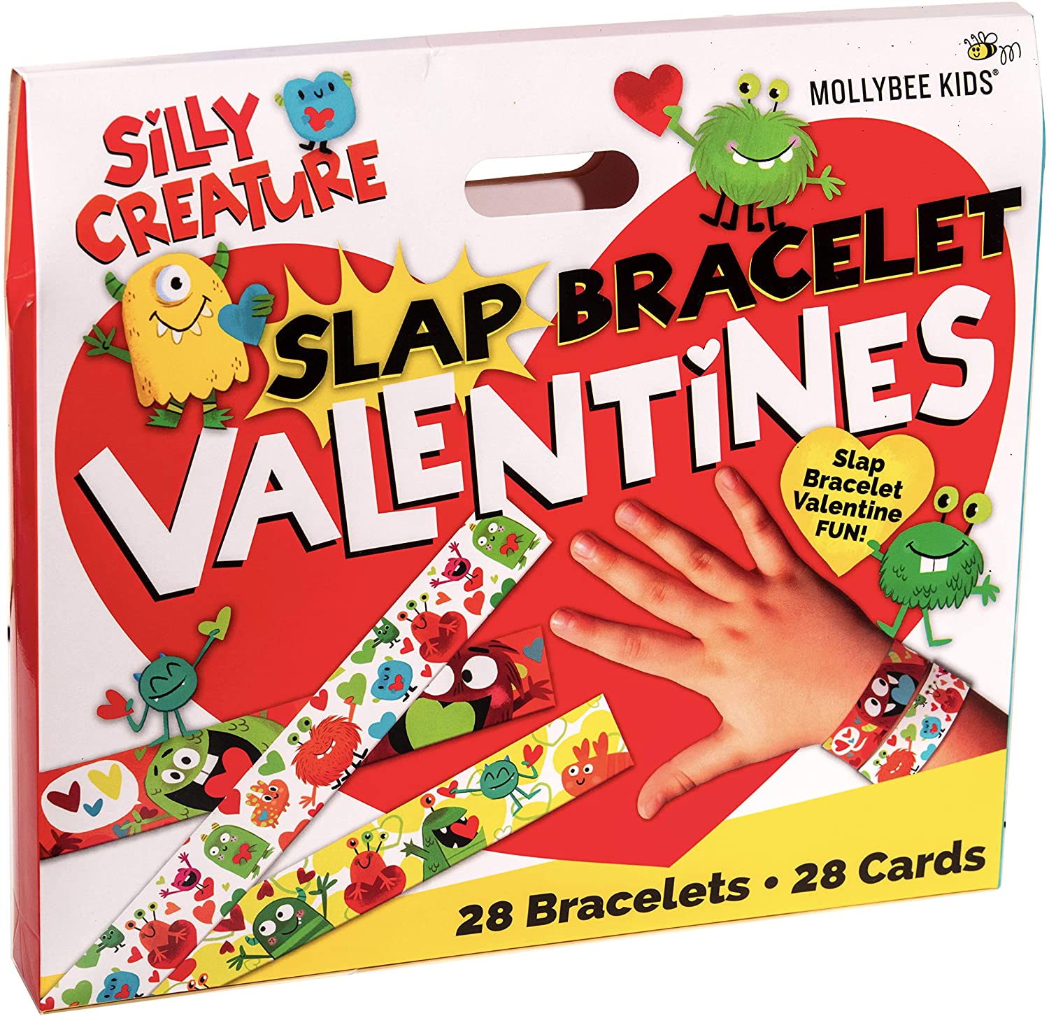 Silly Creature Valentines Slap Bracelets and Cards - Mollybee Kids